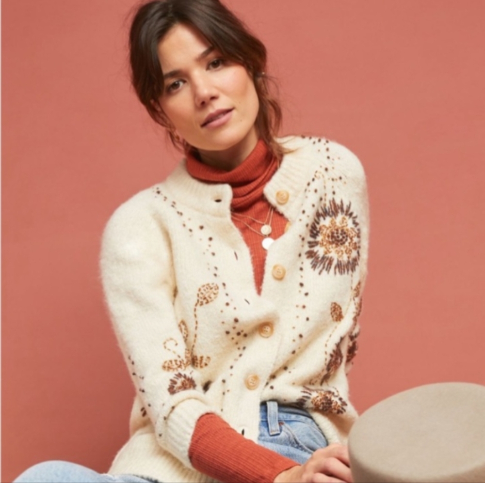 Anthropologie Field Flower Tuileries Cardigan - Embellished Women’s XS